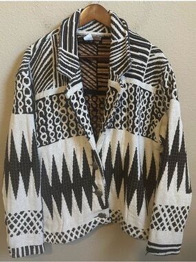 Vintage Painted Pony Women’s Geometric Woven Tapestry Blanket Coat